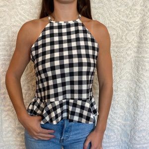 UO Gingham Peplum Tank